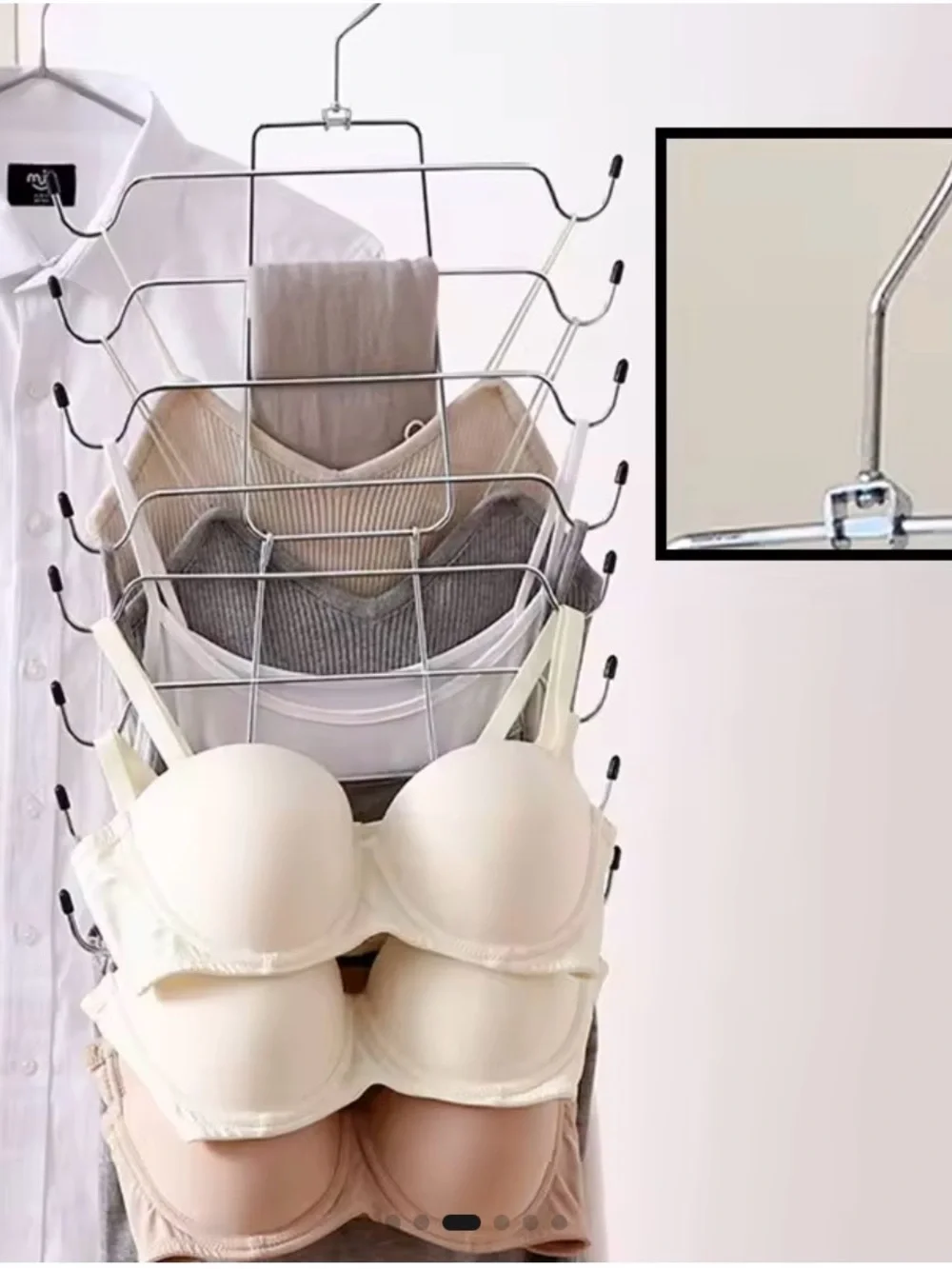 Space-Saving Chrome Multi-Tier Tanks, Bras, Camisoles Hanger - 8 Tier